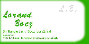lorand bocz business card